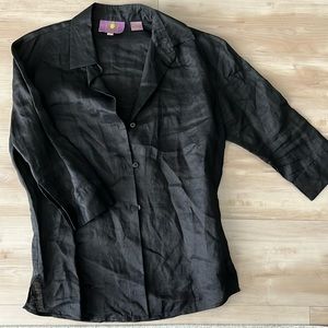 Women’s Size 6 Black Linen shirt CJ Laing